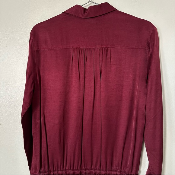 ann taylor loft •chic burgundy utility jumpsuit• size xs